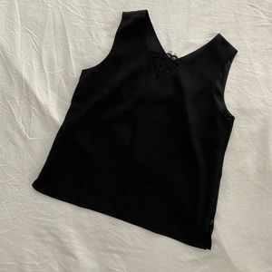 Talbots Black Sleeveless V-Neck Formal Blouse